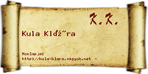Kula Klára névjegykártya