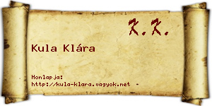 Kula Klára névjegykártya