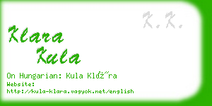 klara kula business card